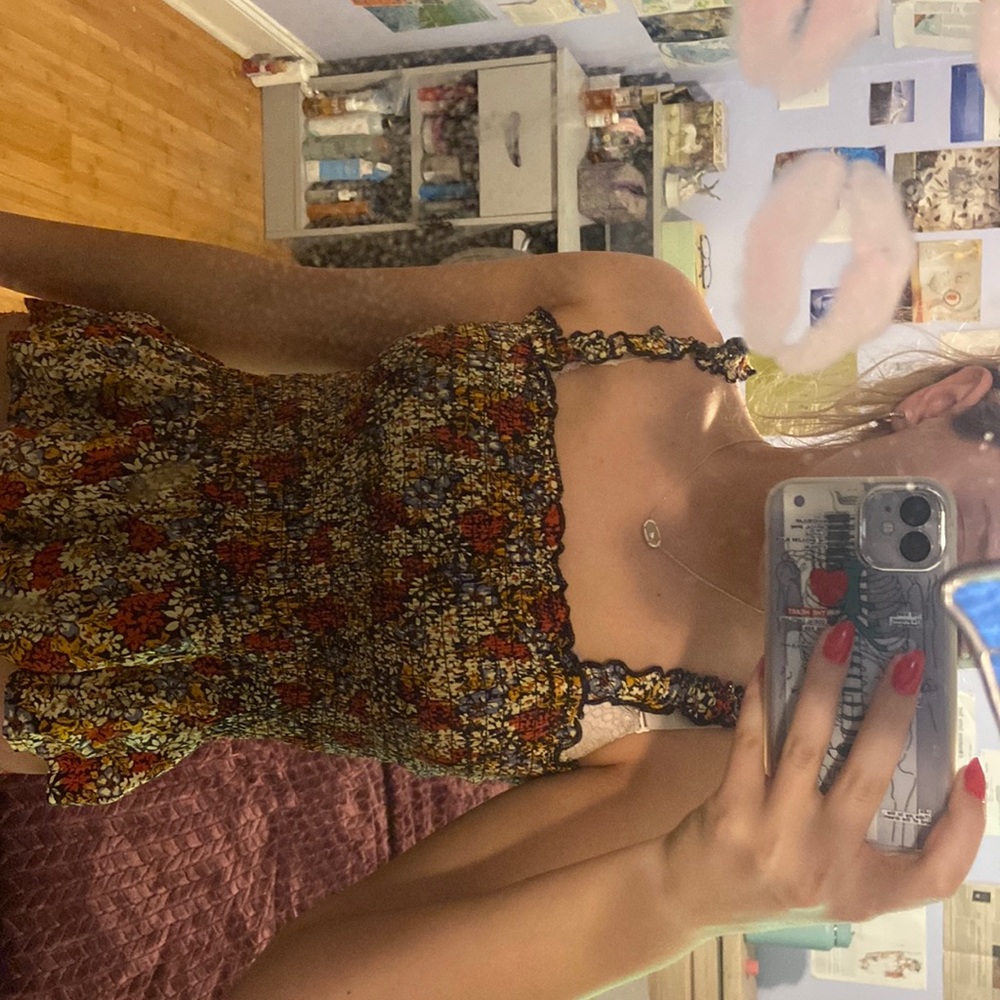 floral tank top flare bottom